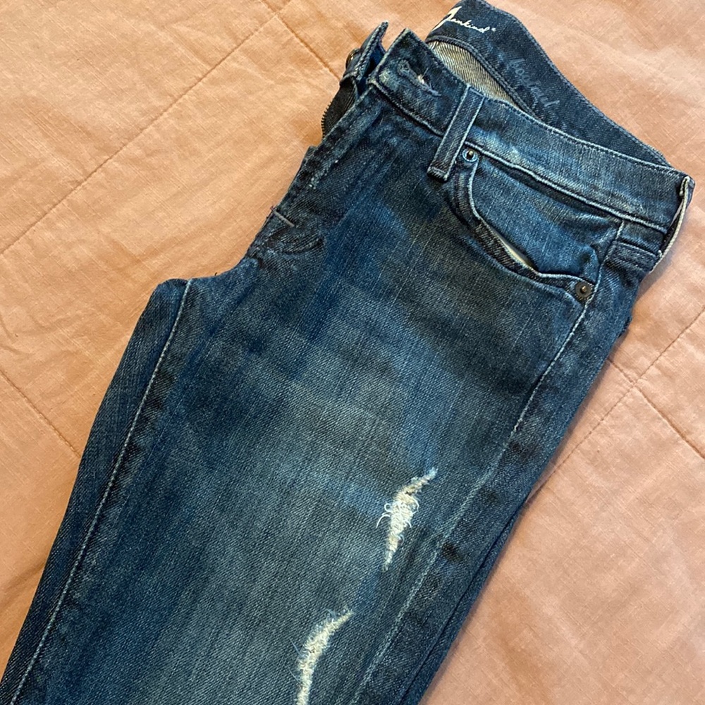 7FAM Distressed Bootcut Jeans